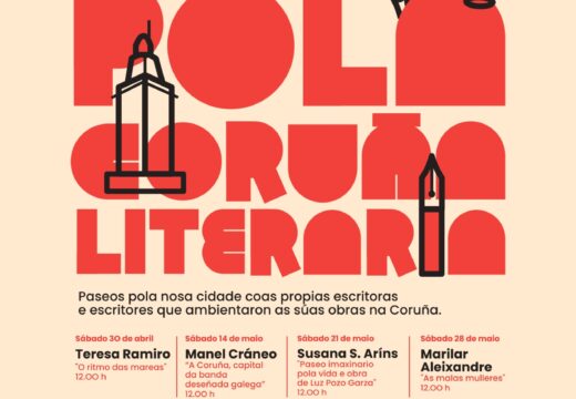 Volven os ‘Paseos pola Coruña literaria’ coa presenza de destacados autores e autoras en lingua galega